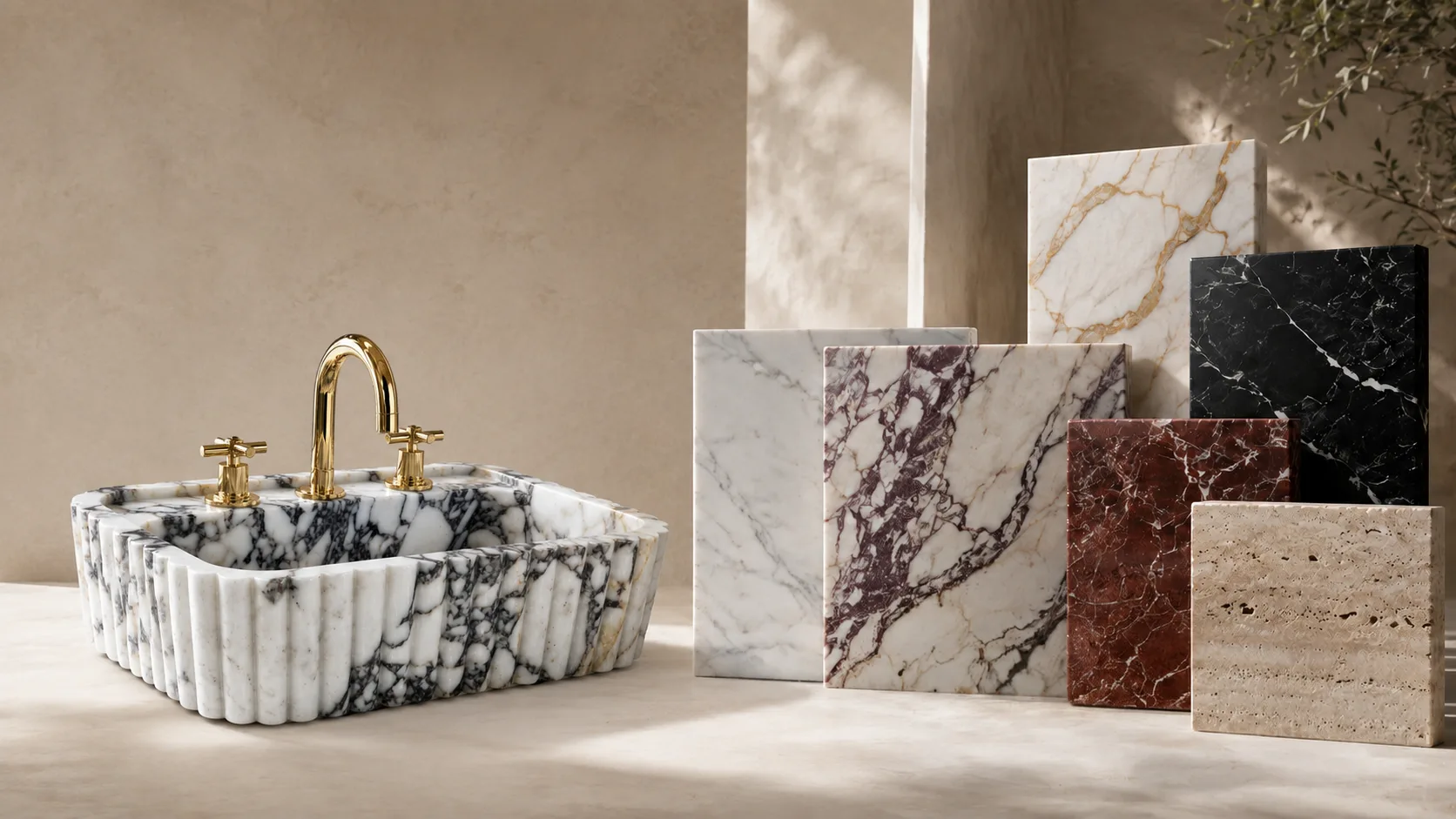 Mermer Çeşitleri Rehberi: Carrara, Calacatta, Nero Marquina, Rosso Levanto ve Traverten