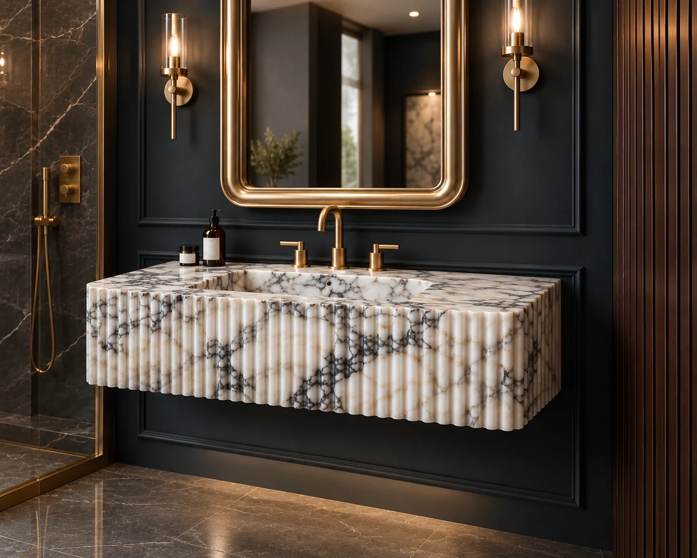 Calacatta Viola Marble Sink Unique Marble Basin, Custom Size Hand Carved Viola Marble Sink, Bathroom Vanity