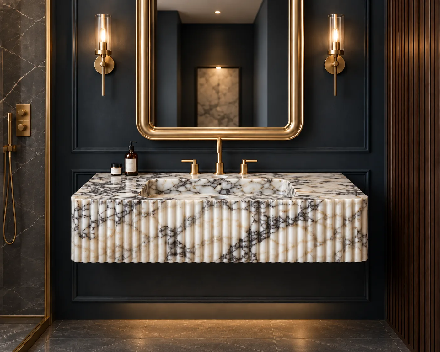 Calacatta Viola Marble Sink Unique Marble Basin, Custom Size Hand Carved Viola Marble Sink, Bathroom Vanity