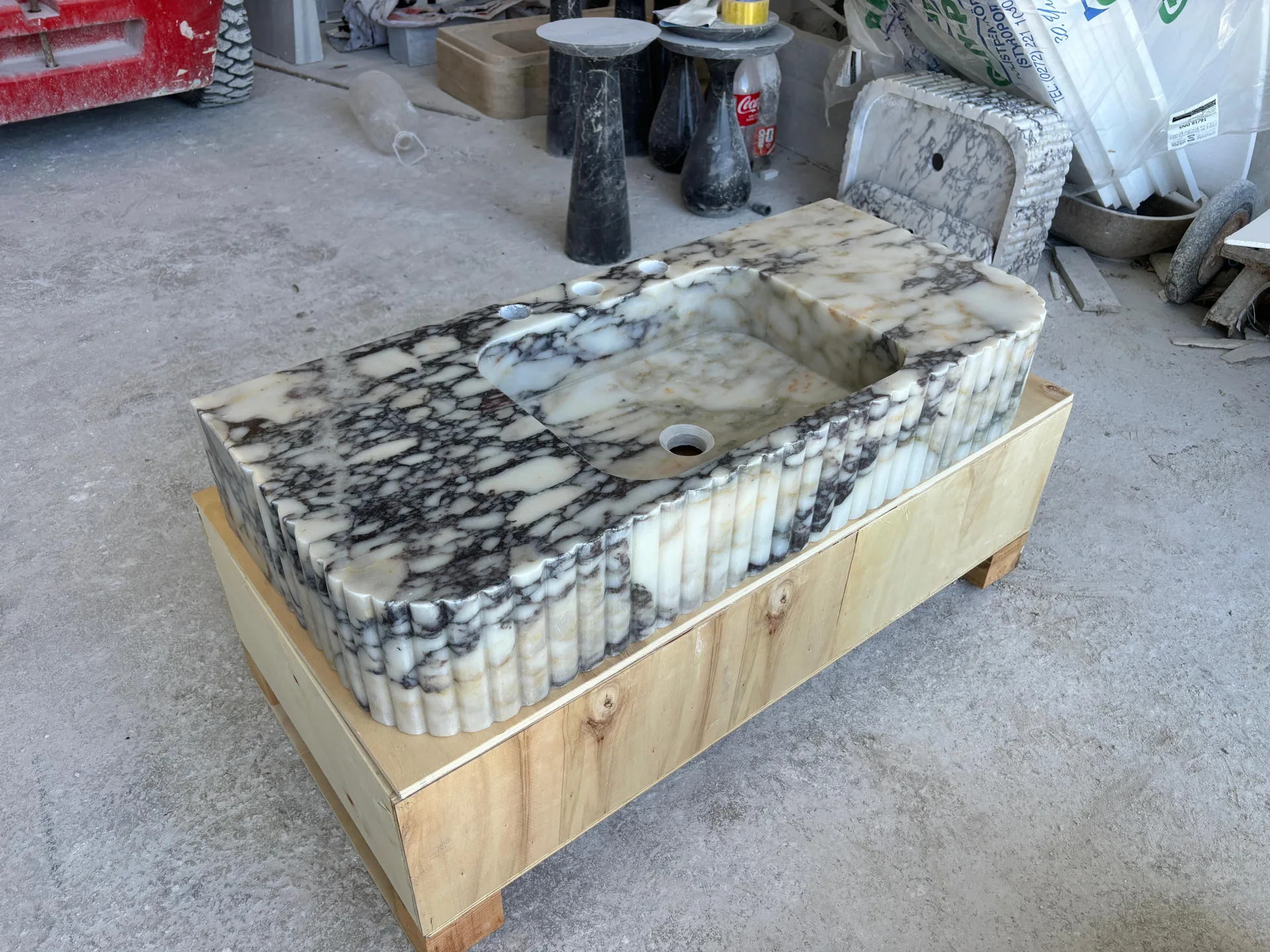 Calacatta Viola Marble Sink Unique Marble Basin, Custom Size Hand Carved Viola Marble Sink, Bathroom Vanity