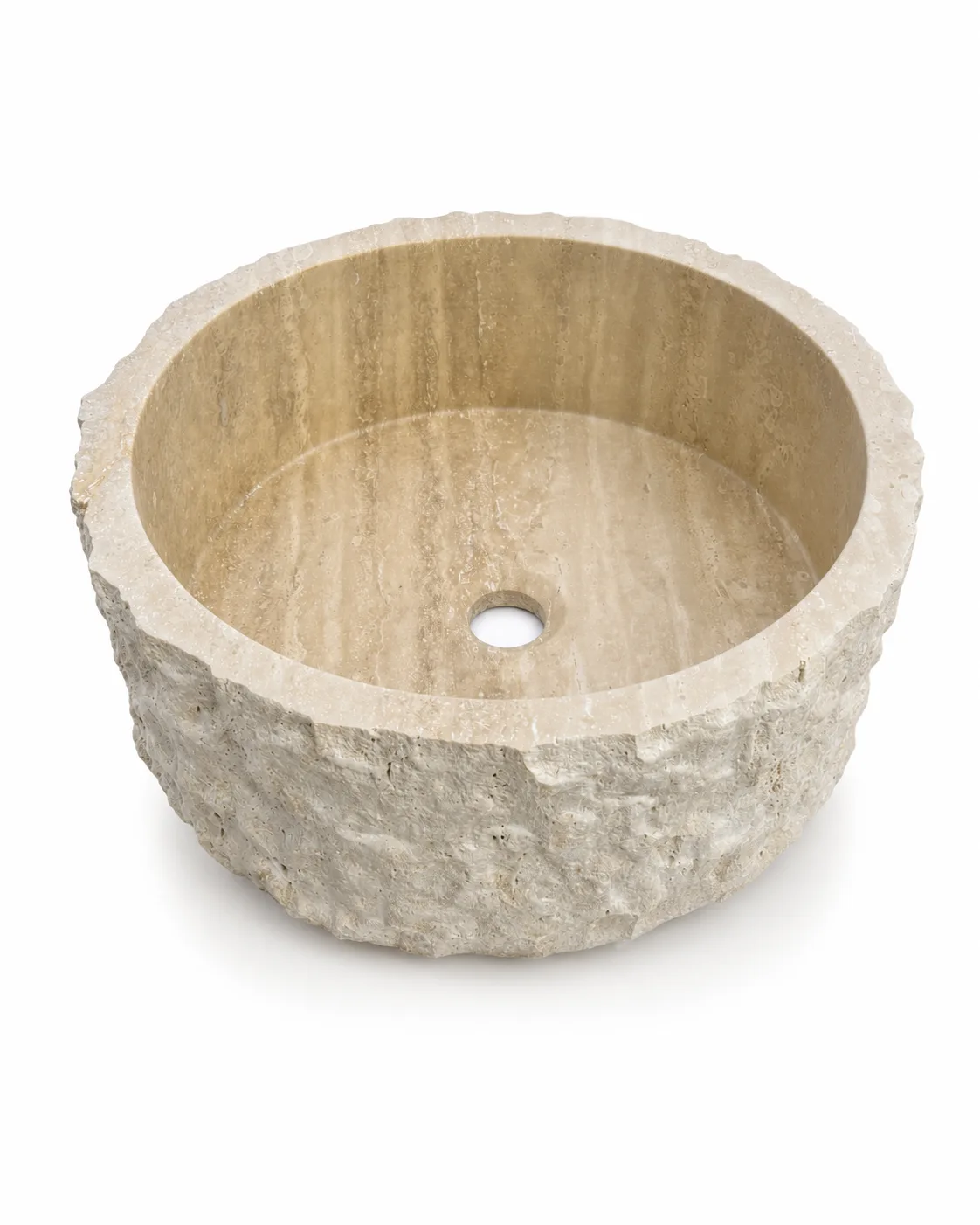 Rustic Design Natural Chiseled Travertine Sink