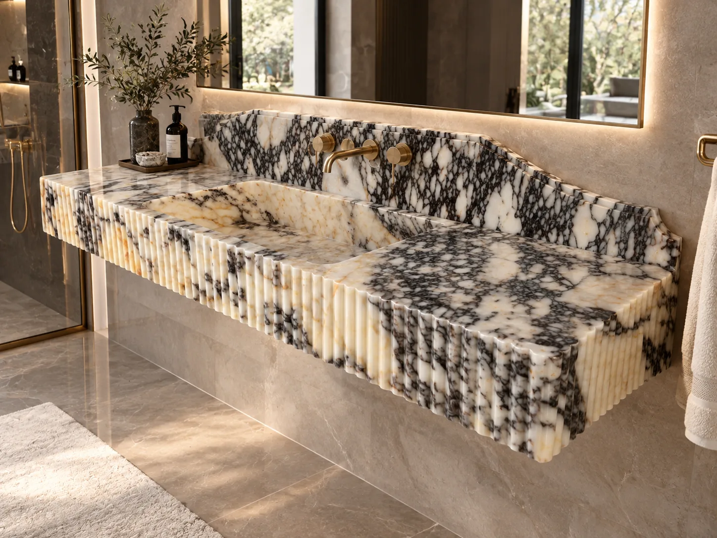 Calacatta Viola Marble Sink – Handmade Natural Stone Basin