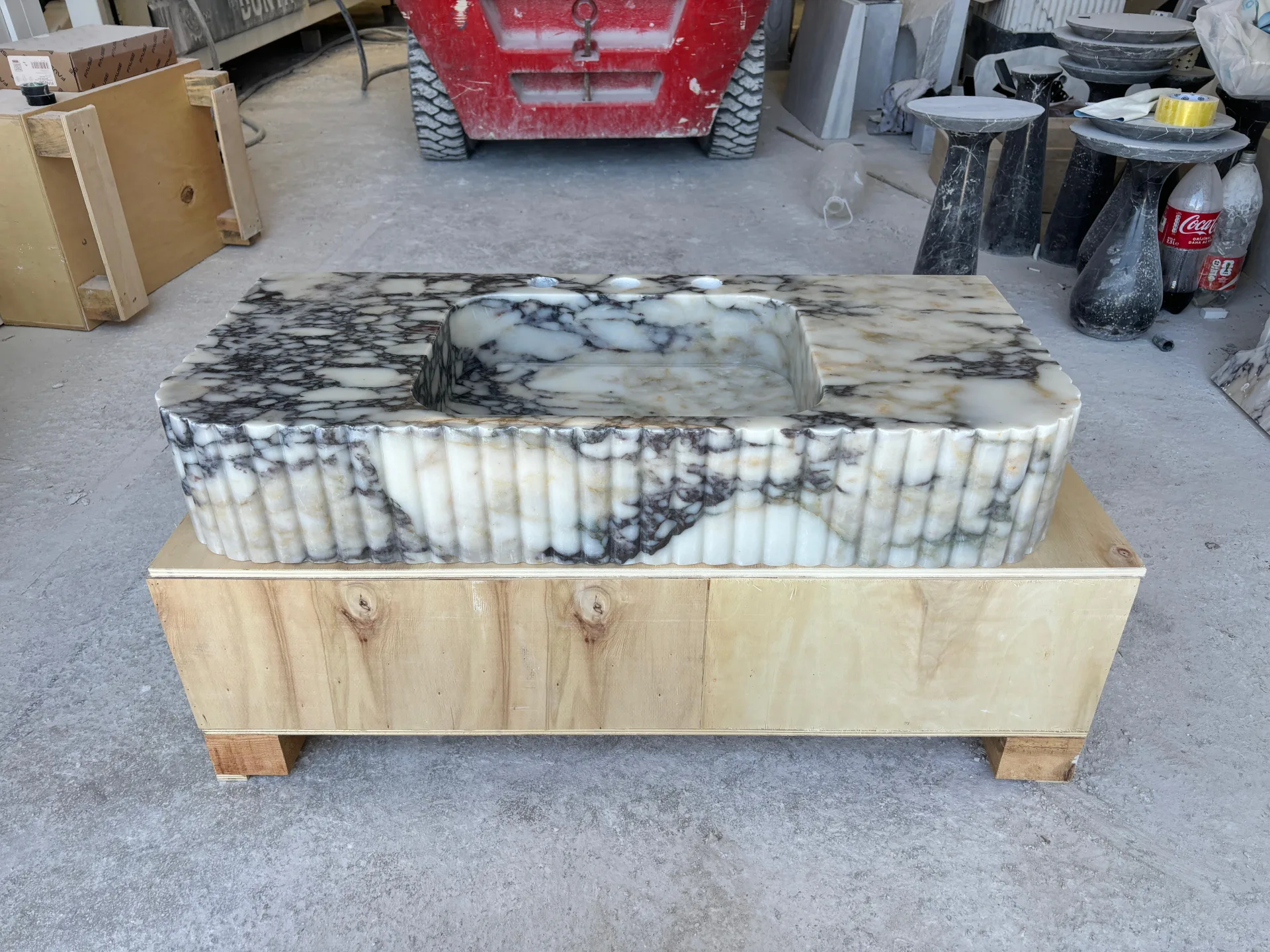 Calacatta Viola Marble Sink Unique Marble Basin, Custom Size Hand Carved Viola Marble Sink, Bathroom Vanity
